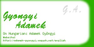gyongyi adamek business card
