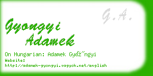 gyongyi adamek business card